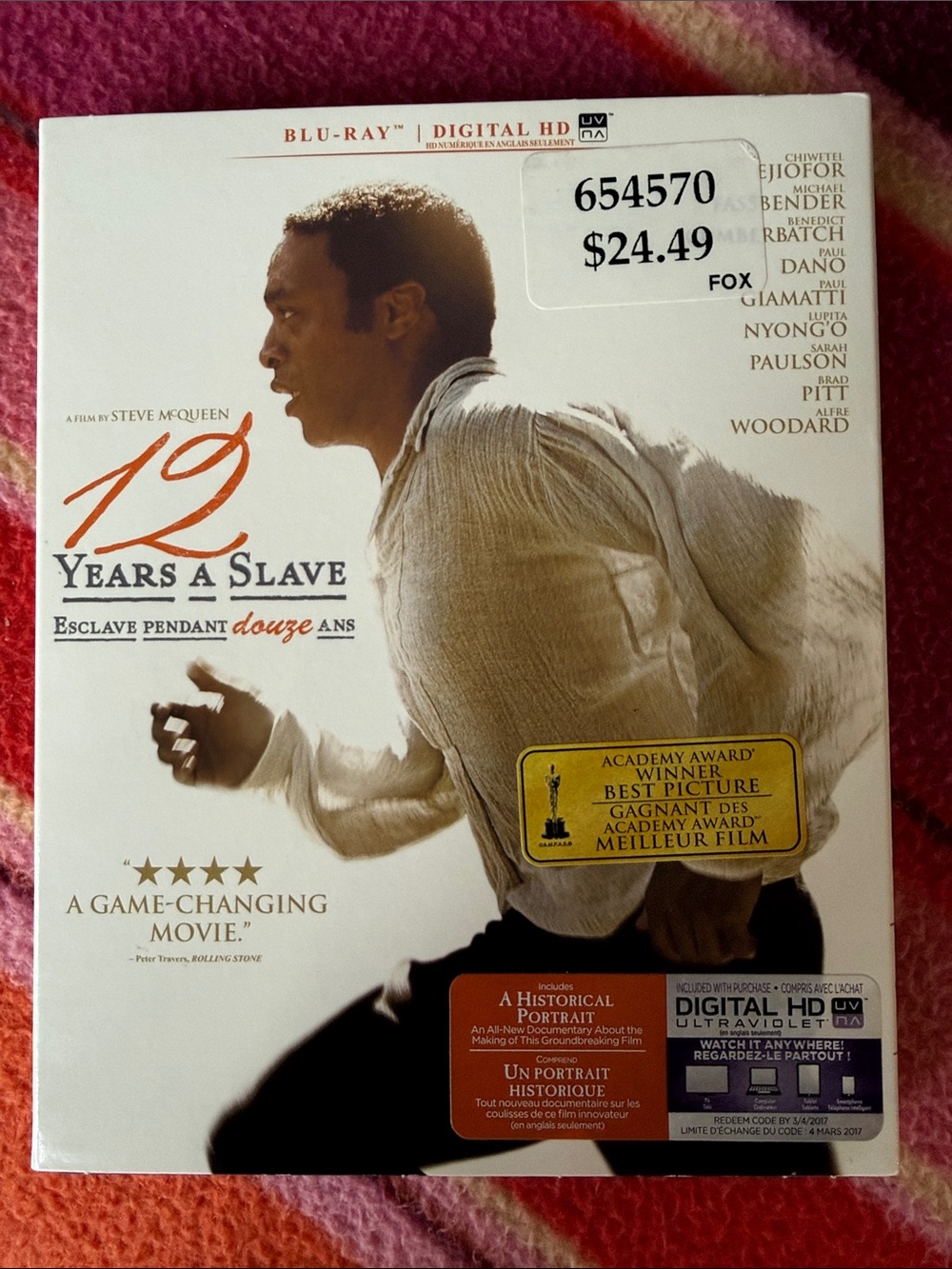 12 Years a Slave Blu-ray with slipcover